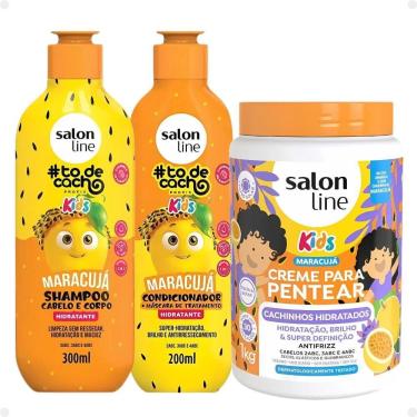 Imagem de Kit Salon Line Kids: Shampoo + Condicionador e Creme para Pentear Maracujá