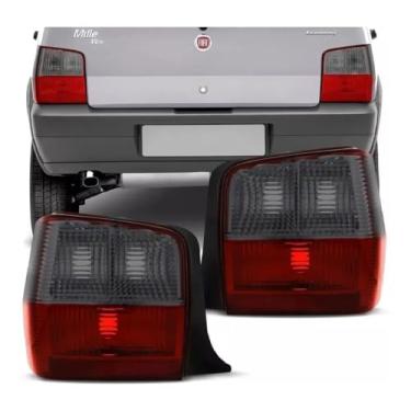 Imagem de Par Lanterna Traseira Uno Mille Fire Economy Way 2004 2005 2006 2007 2008 2009 2010 2011 Fumê Cor:Fumê