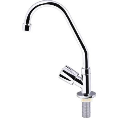 Imagem de Torneira Para Cozinha Bica Móvel Mesa Latão Cromado Abertura Rápida C5