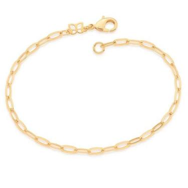 Imagem de Pulseira  banhado ouro 3x 24k 18k e 22k  unissex elo cadeado rommanel 