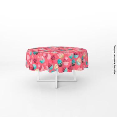 Imagem de Toalha de Mesa Redonda Cupcakes 140x140cm - PRESENTE-BRINDE, Pink