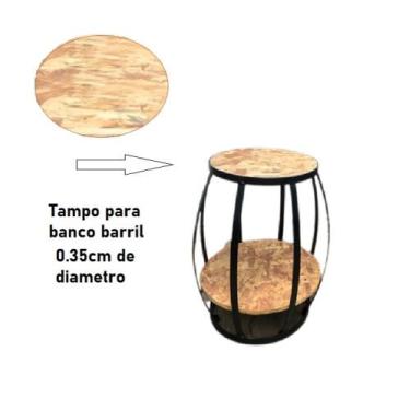 Imagem de Tampo De Madeira Para Barzinho Mesa De Apoio Banco Barril - Líder Play