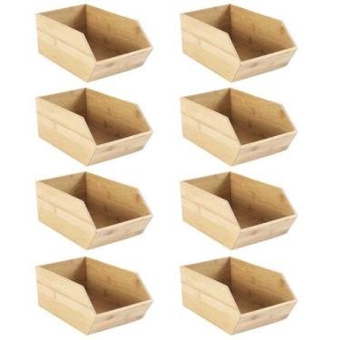 Imagem de Kit 8 Caixas Empilhavel Cozinha 6,4L Organizadora Ou Keep