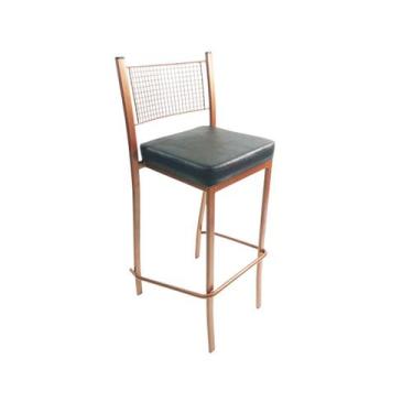 Imagem de Banqueta EMPILHÁVEL Cobre alta assento preto encosto tela - Poltronas 