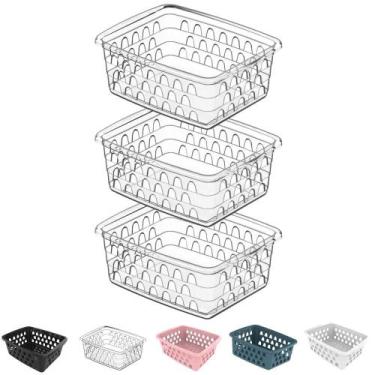 Imagem de Kit 3 Cesto Organizador Multiuso Decorativo Pequeno p/ Gaveta Armário 