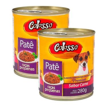 Imagem de Kit 2 Patê para Cães Colosso Premium Raças Pequenas Sabor Carne Lata c