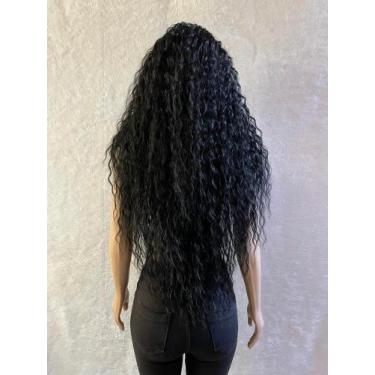 Imagem de Front lace lacewig afro cacheada biovegetal 80cm babyhair longa - JUPE