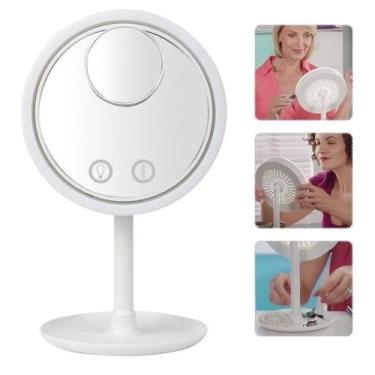 Imagem de Espelho Maquiagem Led Ventilador Touch Screen Beleza Usb - TOP TOTAL