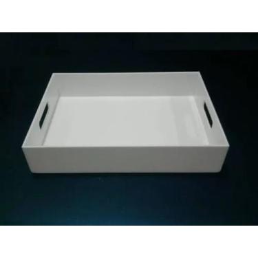 Imagem de Bandeja Em Acrílico Branco 35x25x6cm Ótimo para decoração  - JHC