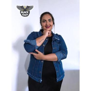 Imagem de Jaqueta Jeans Plus Size Feminina - Black Eagle Company,  P, Azul