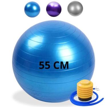 Imagem de Bola De Pilates Suiça 55cm Abdominal Fisioterapia Com Bomba - Grupo Ca