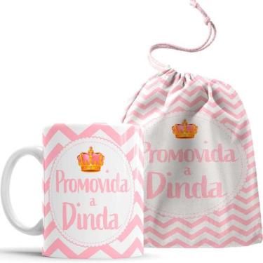 Imagem de Caneca Convite Madrinha de Batismo Dinda - Elicomics