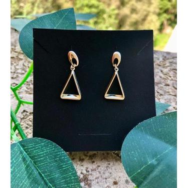 Imagem de Brinco Folhado a Ouro Triangular - Empório VIP