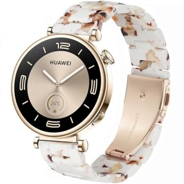 Imagem de DEALELE Pulseira Feminina Compatível com Huawei Watch GT5 Pro 42 mm/GT5 41 mm/GT4 41 mm/Garmin Venu 3S/Forerunner 265S/Fossil Gen 6, Pulseira de Resina Colorida de 18 mm