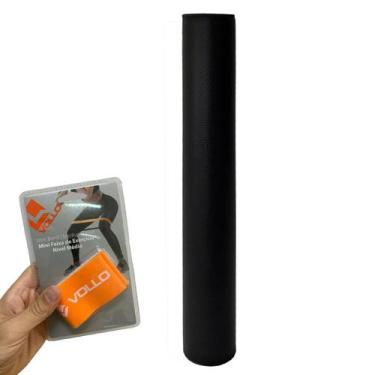 Imagem de Kit Rolo Massagem Liberação Miofascial 90cm DF1063 Preto + Mini Band M