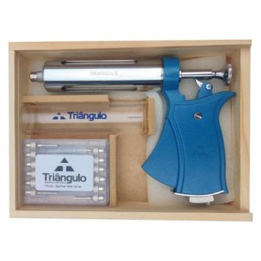 Imagem de Seringa veterinária aut. 50ml completa caixa madeira (cabo: colorido) 