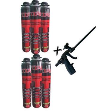 Imagem de Espuma Expansiva de Poliuretano 750ml/680gr - Kit 6 unid + Pistola APl