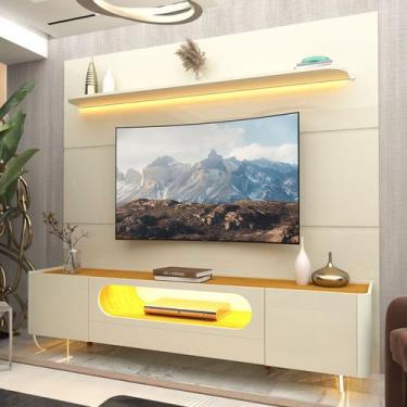 Imagem de Rack com Painel para TV Até 85 Polegadas Royal Nobre 2 Portas com Vidr