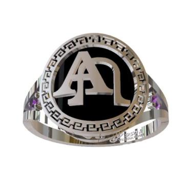 Imagem de Anel de Formatura Teologia em Prata 950K - Vieira Cruz Joias, Preto, 1