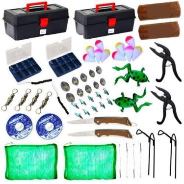 Imagem de 2 Kit De Pesca Caixa Completa Vários Acessórios Massa Pronta - Sekyped