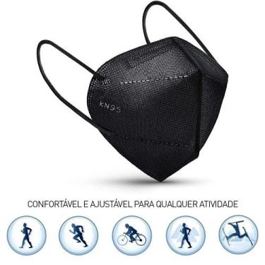Imagem de 01 Unidade de Máscara Kn95 WWDoll Cirúrgica Descartável Pret