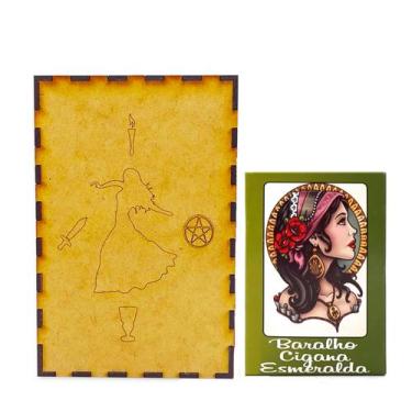 Imagem de Baralho tarô Cigano Esmeralda com Porta Tarô Caixa Cigana - Flash
