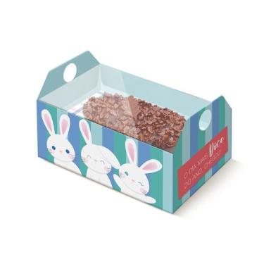 Imagem de Caixote para Meio Ovo com Colher Coelhinhos - 06 Unidades - Cromus Pás