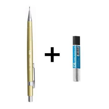Imagem de Lapiseira TecnoCis 0.7mm Ouro + 1 Tubo Grafite BigTree HB