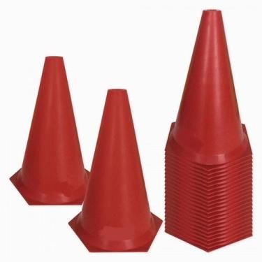 Imagem de Kit 10 Cones 24 Cm Treinamento Funcional - VKG ESPORTES, Vermelho