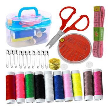 Imagem de Kit Costura Manual Pequenos Reparos Linha Tesoura Agulhas - Evolvere, 