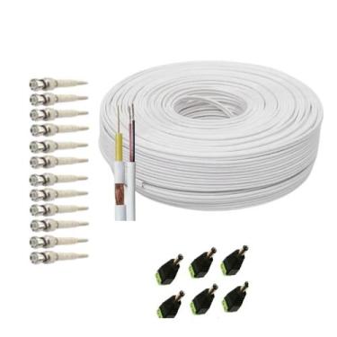 Imagem de Kit P/ Instalação 6 Câmeras Segurança Conectores e Cabo100M - VS CABO 