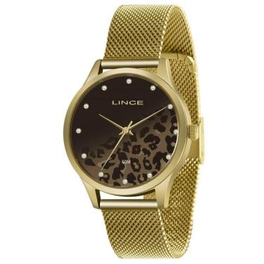 Imagem de Relógio Lince Feminino Ref: Lrg4716L Q1Kx Dourado Onça