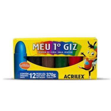 Imagem de Meu 1º Giz Acrilex 12 Cores 370g