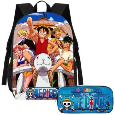Imagem de Kit Mochila e Estojo Escolar One Piece 1 Volta as Aulas