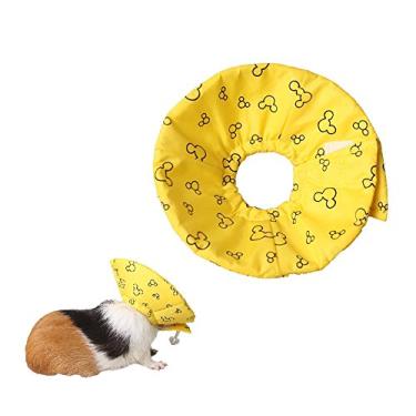Imagem de Coleira de Recuperação de Gola de Cone de Proteção Hamster Rabbit – Pequeno Animal Pets Colarinho Elizabeth Antiágua Ranhura Risistente para Guiné Pig Mouse Rats Ferret SqurrelPetall L amarelo