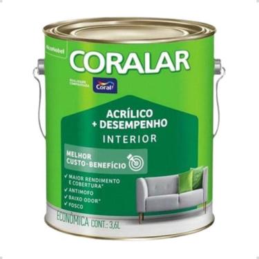 Imagem de Tinta Acrilica Economica Coralar Branco Fosco Galão 3,6L, Branco