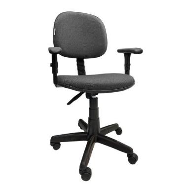 Imagem de Cadeira Giratória Secretaria Para Escritório Braço Com Regulagem de Al