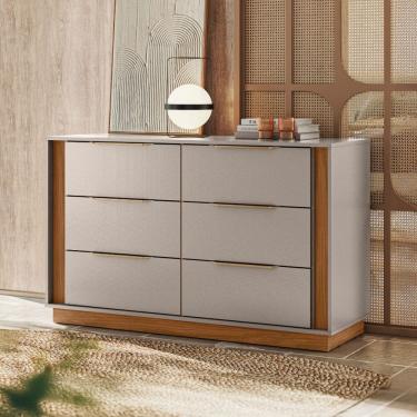 Imagem de Cômoda Giardino 6 Gavetas Nogueira/Nude Prime Tx -  Demóbile