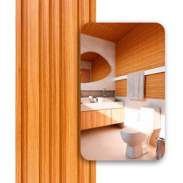 Imagem de Painel Ripado Cor: Freijó de uso Interno em WPC Double 2,90m x 18cm