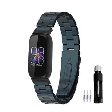 Imagem de Gheper Pulseira de relógio de metal compatível com Fitbit Inspire 3 pulseira de aço inoxidável de substituição para smartwatch inspire3 acessório para mulheres e homens