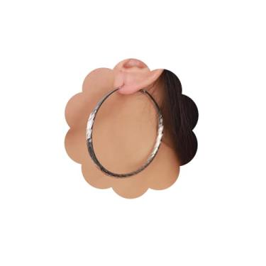 Imagem de Wiwpar Brincos de argola dourada polidos, círculos, infinitos, modernos, círculos redondos, brincos de argola para mulheres, meninas, presente de dia dos namorados, joia de festa, Metal, Liga