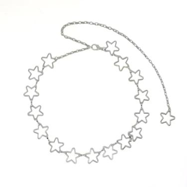 Imagem de yueton 1 pacote com corrente de cintura estrela com borla longa corrente de cintura Y2K cinto punk correntes de barriga para calças sociais saia 2000 acessórios de moda, Standard, Liga metálica, Sem