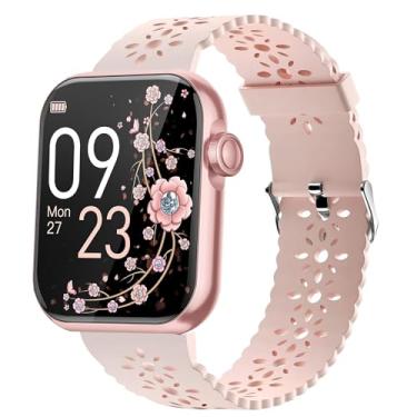 Imagem de Compatível com pulseiras de relógio inteligente AKUMAKA, pulseiras de substituição finas e ocas de renda de silicone de 22 mm compatíveis com relógio inteligente AKUMAKA G39, T90, 209DK (pulseira de