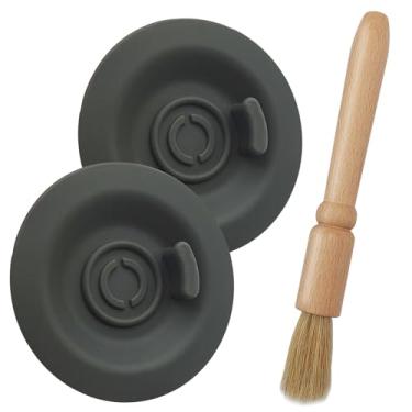 Imagem de 2 peças de disco de limpeza expresso de 54 mm, com escova de limpeza de moedor de café, disco de limpeza de backflush de silicone compatível com máquina de café expresso Breville