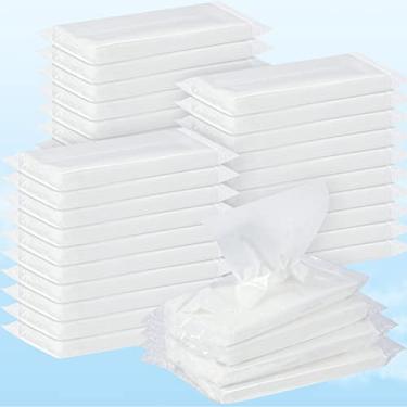 Imagem de Crtiin Pacote com 50 refis de lenços para viseira de carro 9 x 18 cm para porta-lenços para viseira de carro, acessórios para guardanapos de carro, 1500 folhas, polpa de madeira macia e lisa, 3