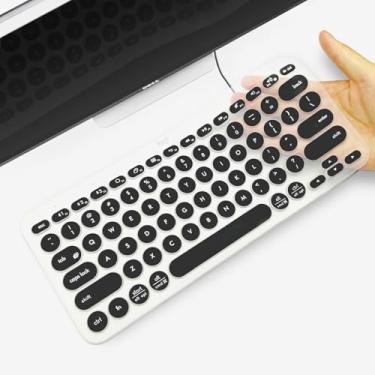 Imagem de YONGMAI Protetor de teclado de silicone ultrafino premium, compatível com teclados sem fio ergonômicos Logitech K380, layout dos EUA, preto