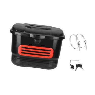 Imagem de oshhni Cesta de bicicleta dianteira traseira com trava e chaves Acessórios de ciclismo Bicicletas à prova de poeira Rack de carga Cesta de armazenamento para, Sem Bolsa Interna