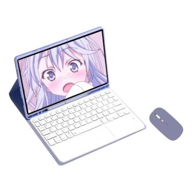 Imagem de Capa Tablet + teclado removível + Mouse Para Samsung Tab S7 Fe/S8 Plus/S7 Plus (Lavender Grey, teclado de toque)