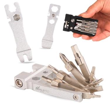 Imagem de IMPALAPRO Kit de ferramentas de bicicleta portátil 20 em 1 compacto e leve (117,5 g) cromo-vanádio (CRV) - Multiferramenta para bicicleta com disjuntor de corrente - Multiferramenta MTB - Ferramentas