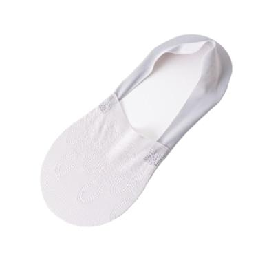 Imagem de chanstore 3 pares - Meias femininas finas primavera e verão, malha antiderrapante de renda respirável invisível - cinza roxo